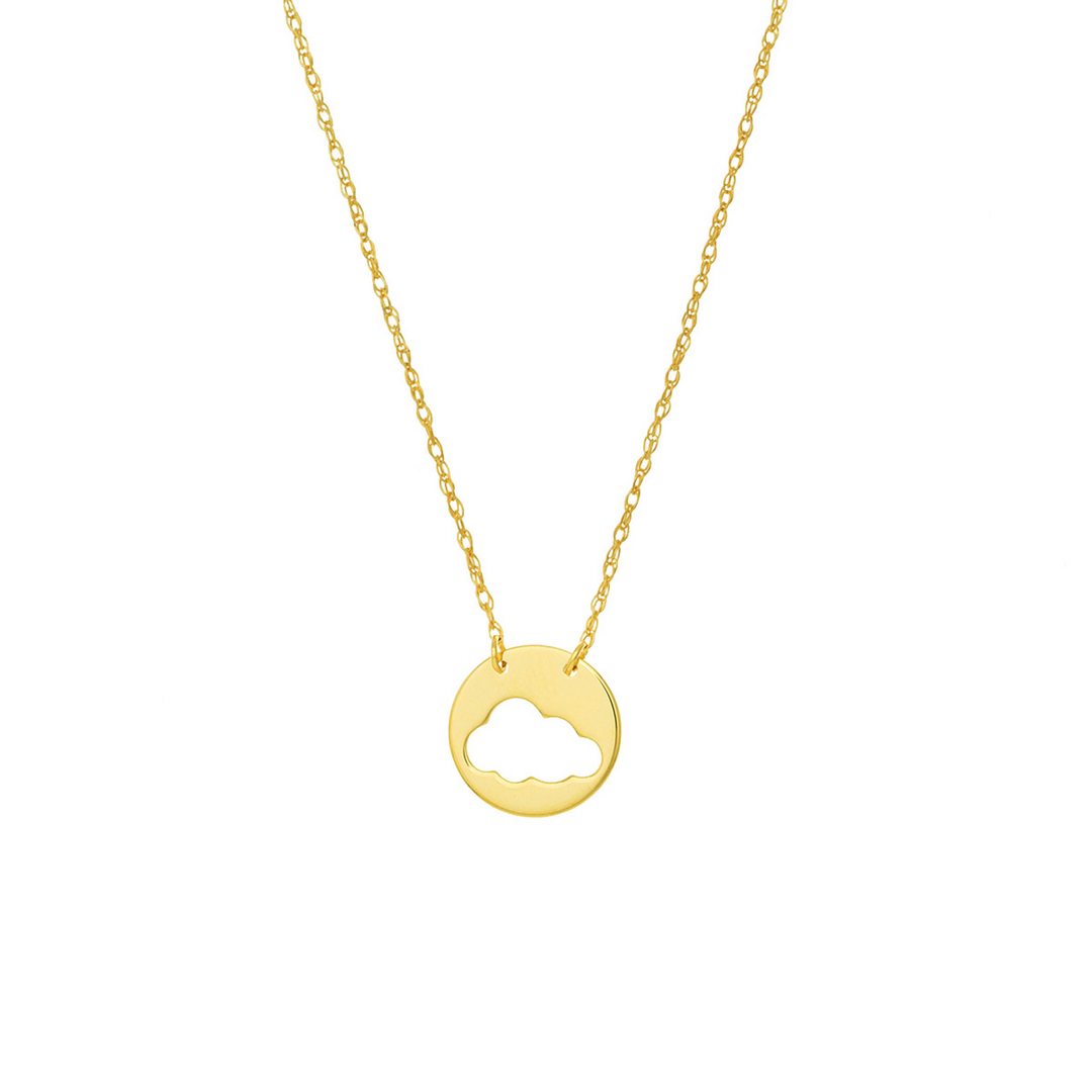 14K Yellow Gold Cloud Pendant Necklace by Midas Chain