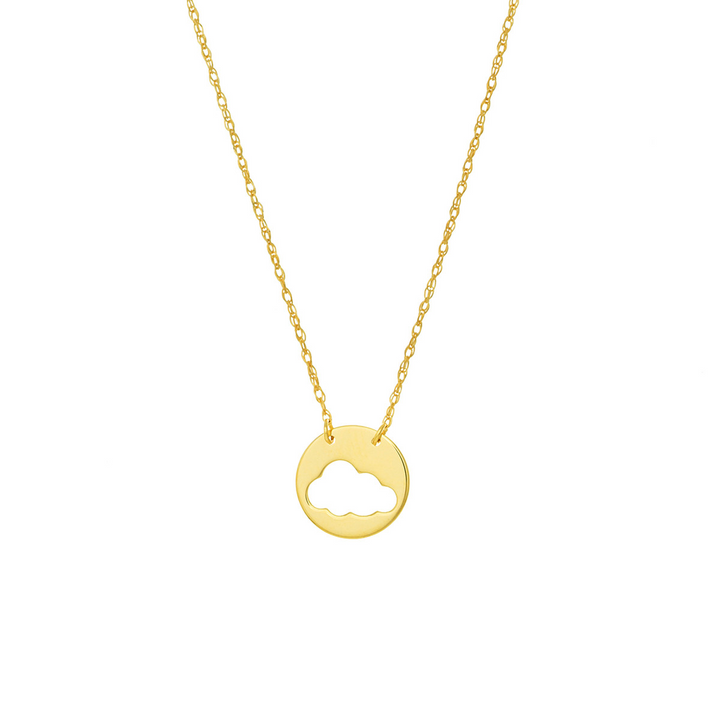 14K Yellow Gold Cloud Pendant Necklace by Midas Chain