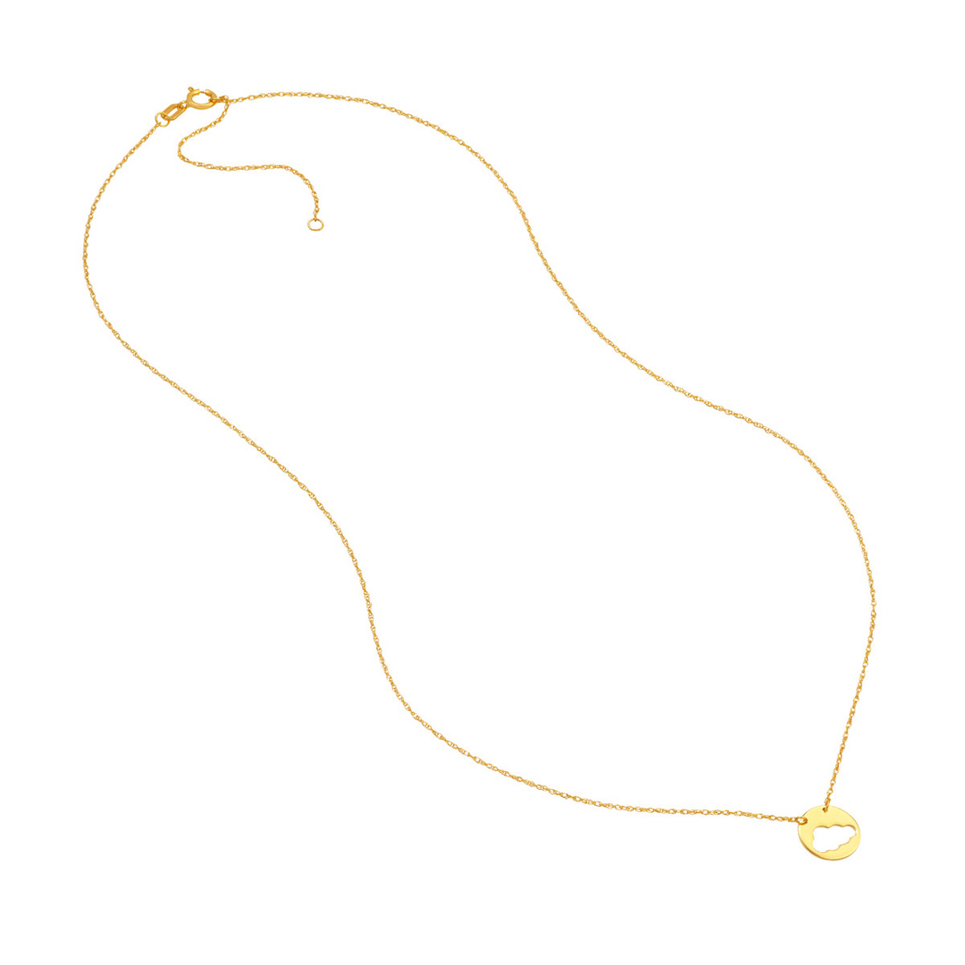 14K Yellow Gold Cloud Pendant Necklace by Midas Chain