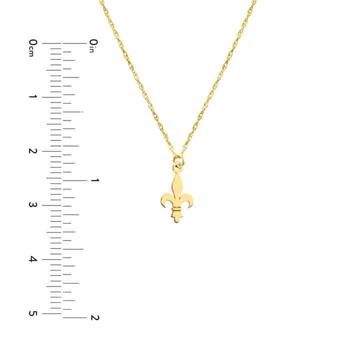 14K Yellow Gold Fleur De Lis Pendant Necklace by Midas Chain