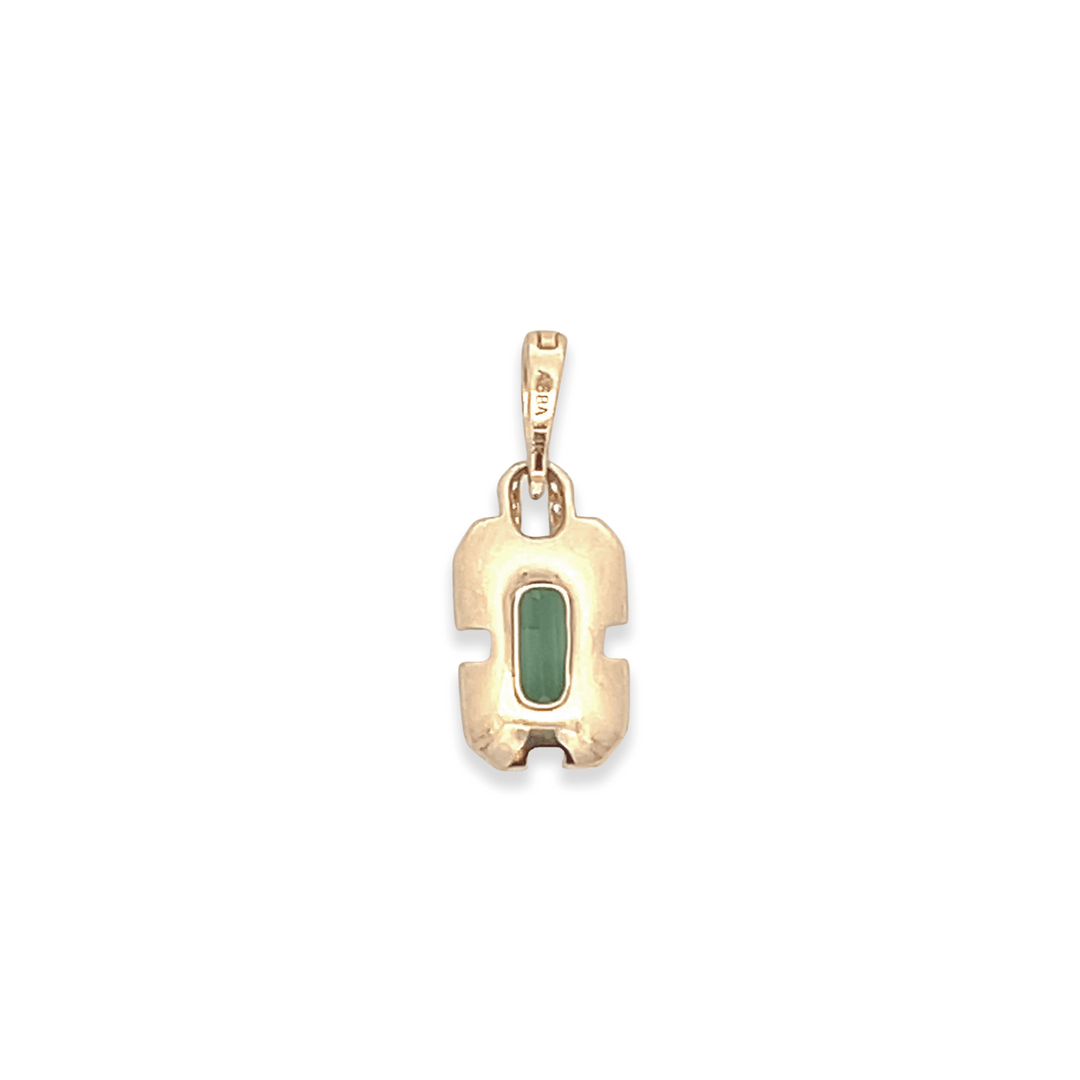 14K Yellow Gold 1.96CTW Emerald-Cut Green Tourmaline & Diamond Halo Pendant
