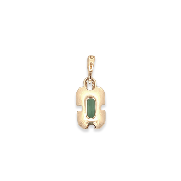14K Yellow Gold 1.96CTW Emerald-Cut Green Tourmaline & Diamond Halo Pendant