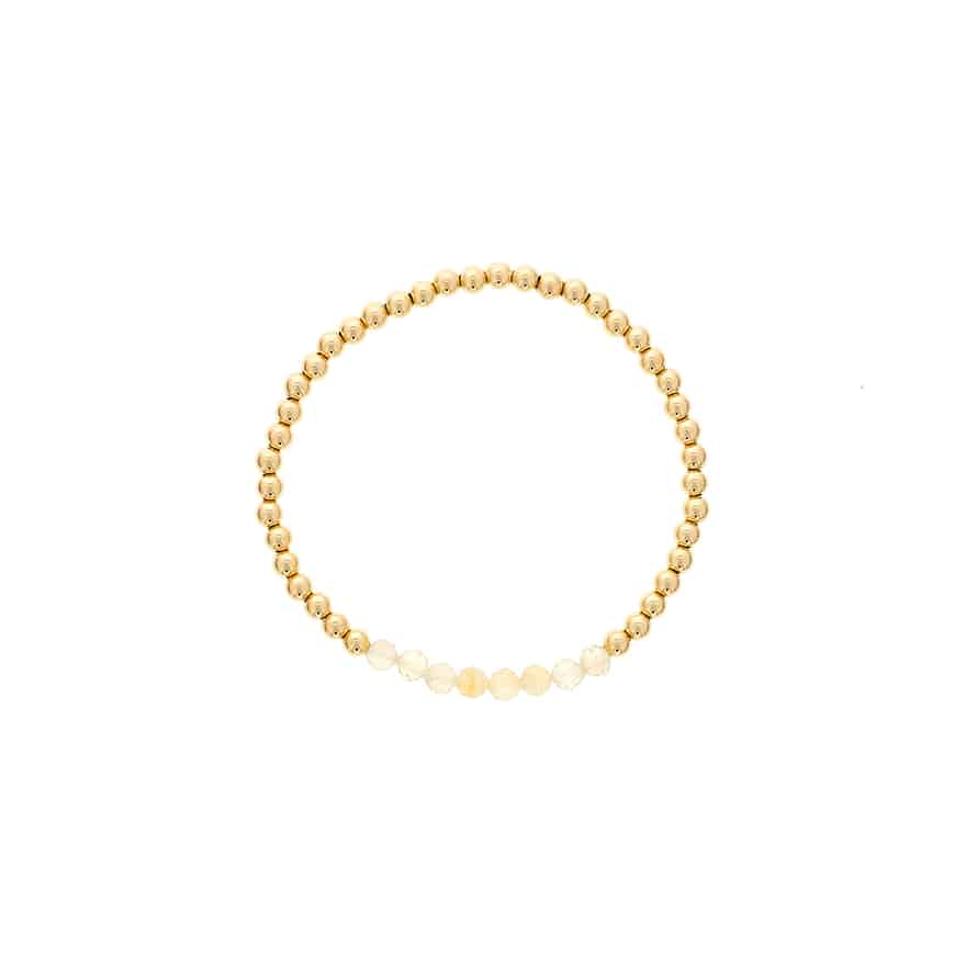 Gold Filled Citrine Bead Stretch Bracelet by Dee Berkley