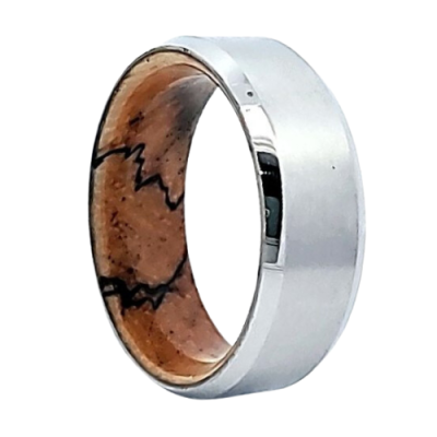 Cobalt Men's Wedding Band with Maple Wood Sleeve