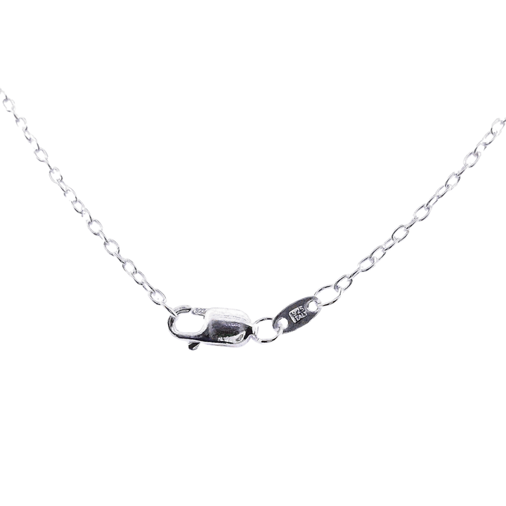 Estate Sterling Silver 0.50CTW Emerald & Diamond Vintage Pendant Necklace