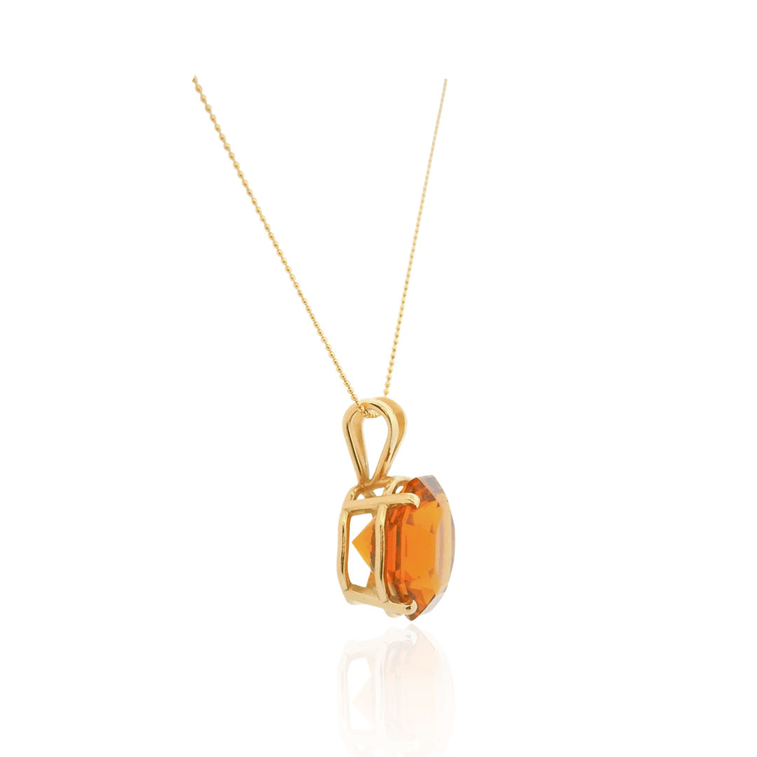Estate 14K Yellow Gold Octagonal Citrine Solitaire Pendant