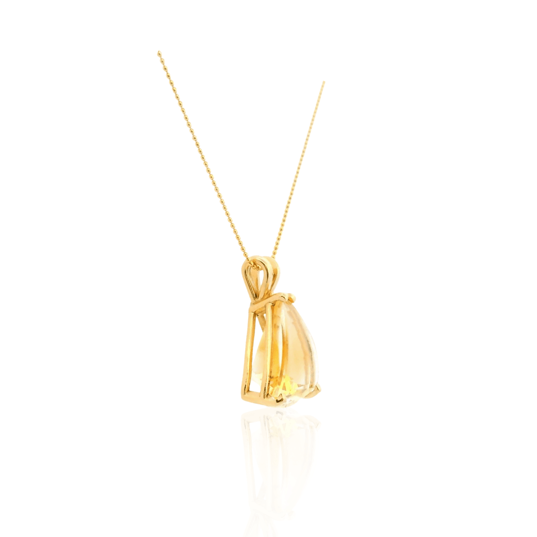 Estate 14K Yellow Gold 9.52CTW Trillion Citrine Solitaire Pendant