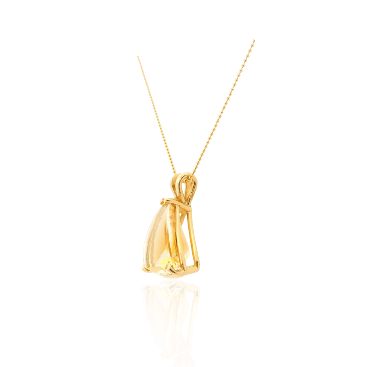 Estate 14K Yellow Gold 9.52CTW Trillion Citrine Solitaire Pendant