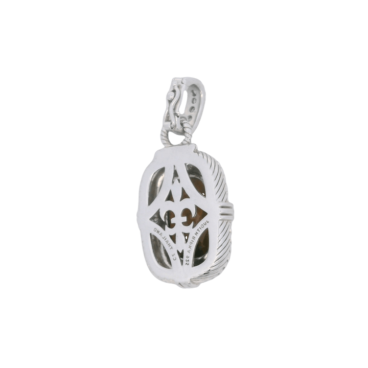 Estate Judith Ripka Sterling Silver Tiger's Eye & Cubic Zirconia Pendant