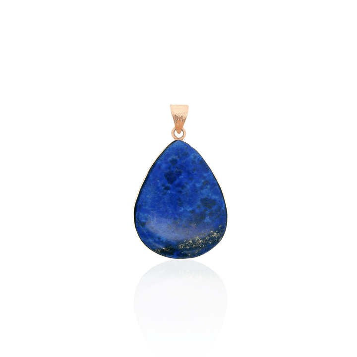 Estate 18K Yellow Gold Pear-Shaped Lapis Lazuli Pendant