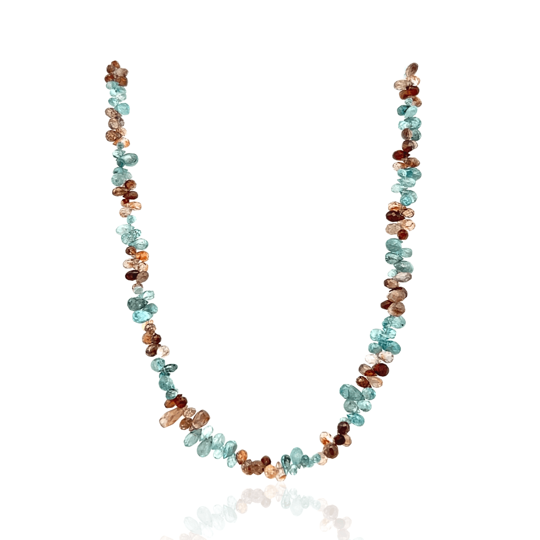 Estate Sterling Silver Multi-Color Briolette Tourmaline Necklace