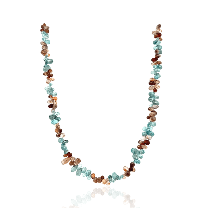 Estate Sterling Silver Multi-Color Briolette Tourmaline Necklace