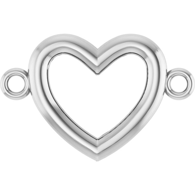 Sterling Silver Permanent Jewelry Heart Bracelet Charm by Stuller