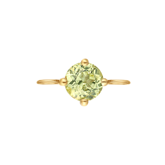 14K Yellow Gold Round Peridot Solitaire Double Bail Charm by Aurelie Gi