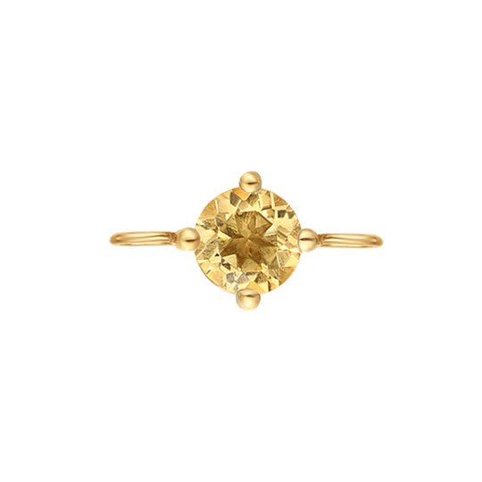 14K Yellow Gold Round Citrine Solitaire Double Bail Charm by Aurelie Gi