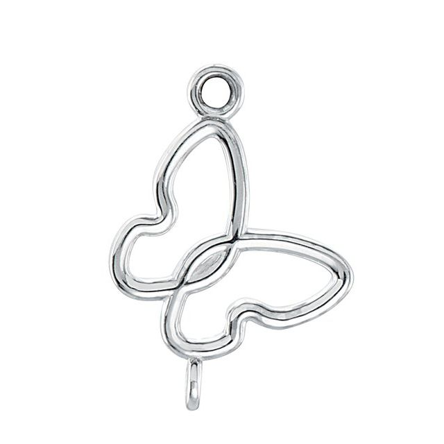 Sterling Silver Permanent Jewelry Butterfly Bracelet Charm by Stuller