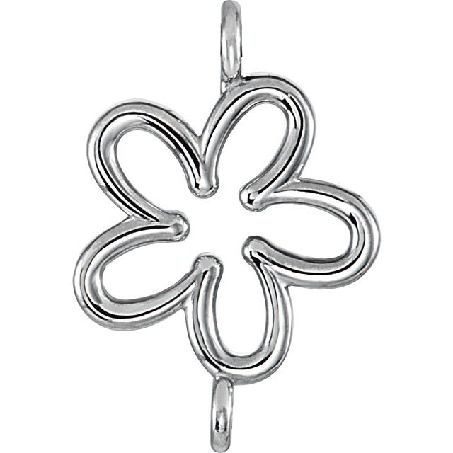 Sterling Silver Permanent Jewelry Flower Bracelet Charm by Stuller