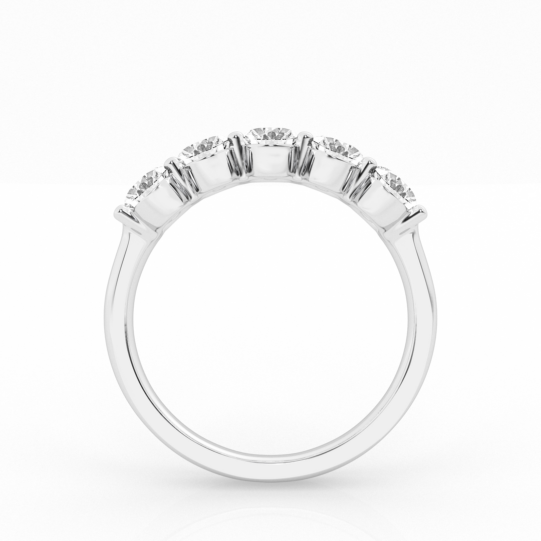 14K White Gold 2ctw Oval Lab Diamond Five Stone Wedding Band
