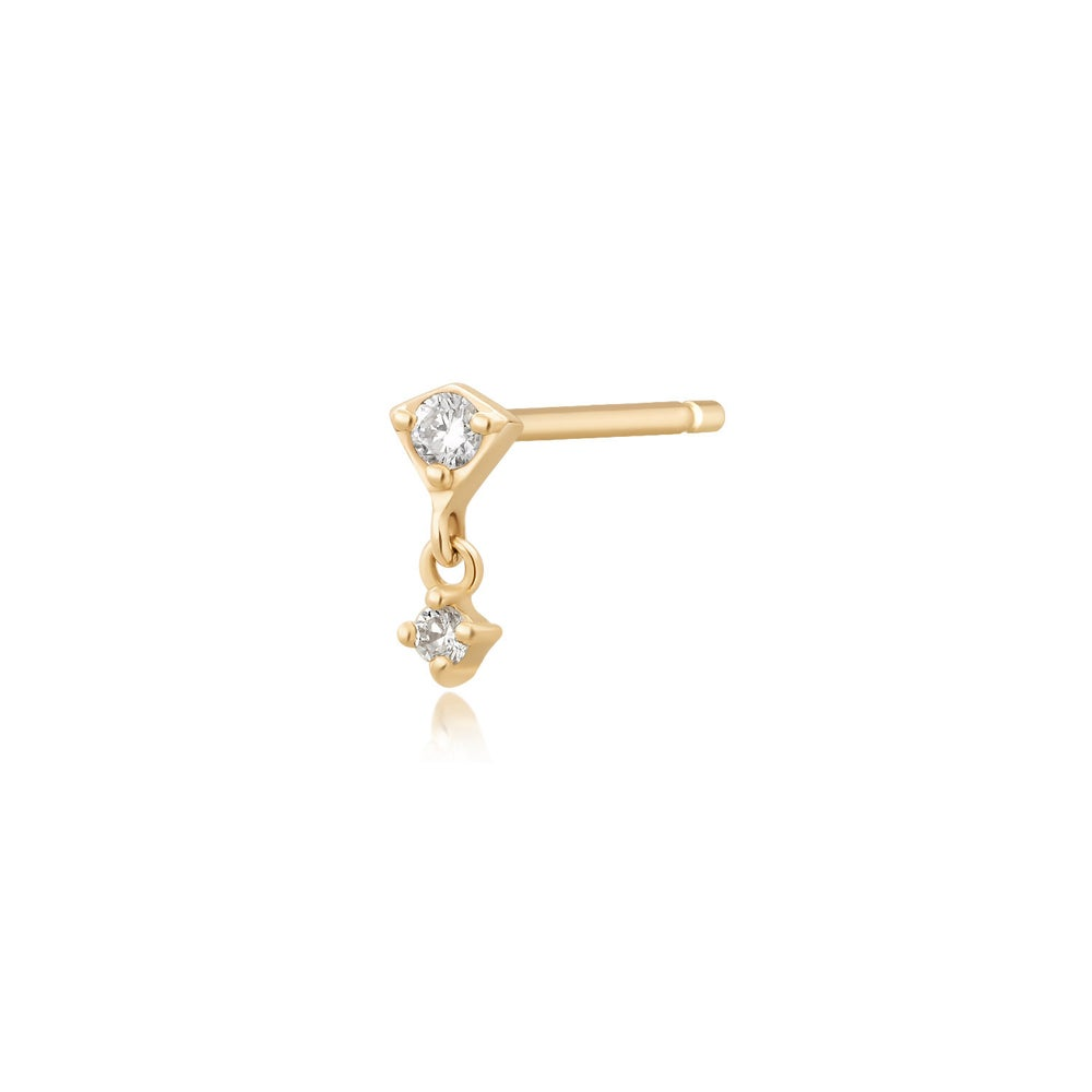 14K Yellow Gold 0.05ctw Lab Diamond Dangle Stud Earrings by Aurelie Gi
