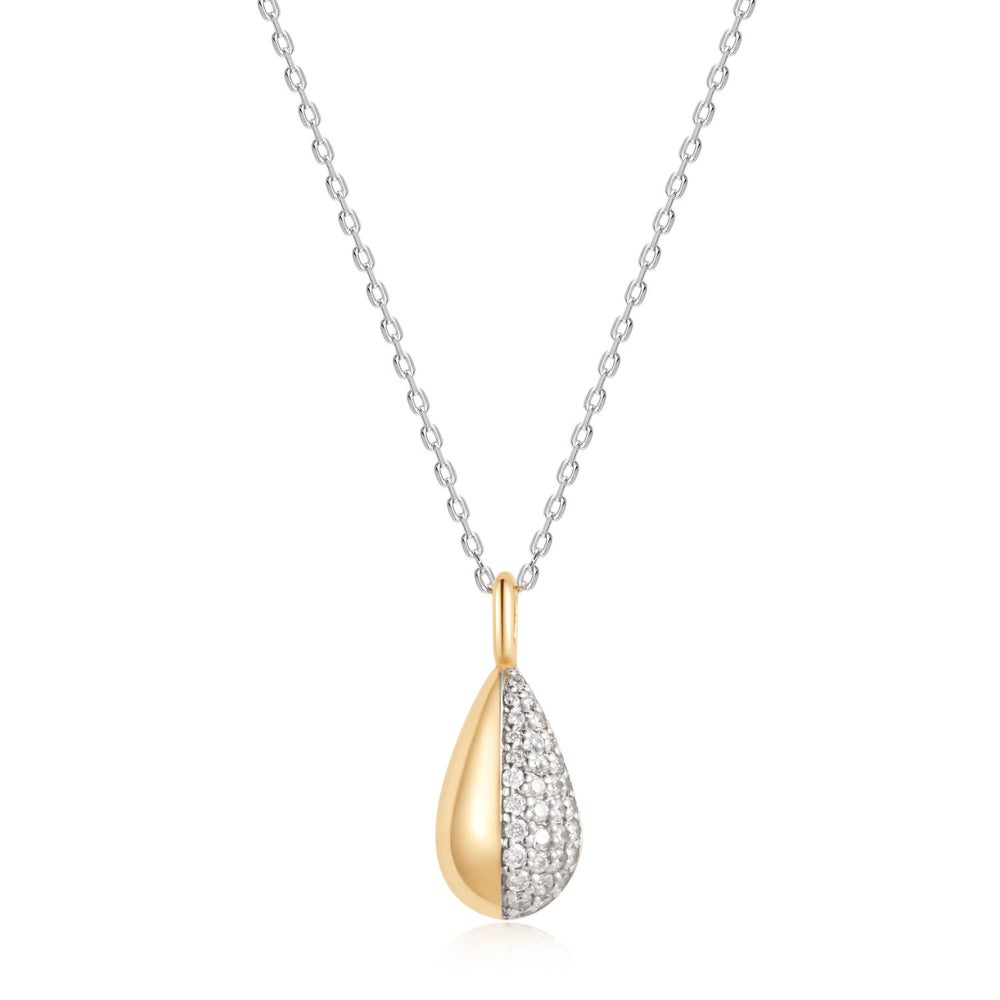 14K Two Tone Gold 0.116ctw Lab Diamond Necklace by Aurelie Gi