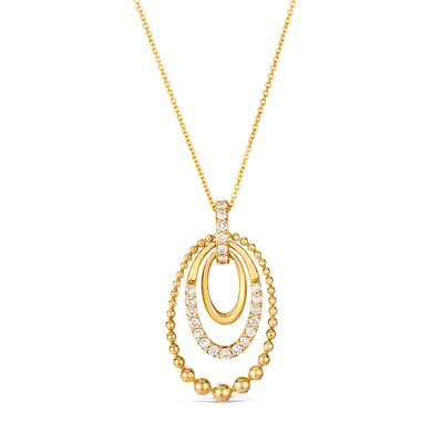 Le Vian® Multi-Circle Diamond Pendant Necklace - 14K Honey Gold™ with Adjustable Chain