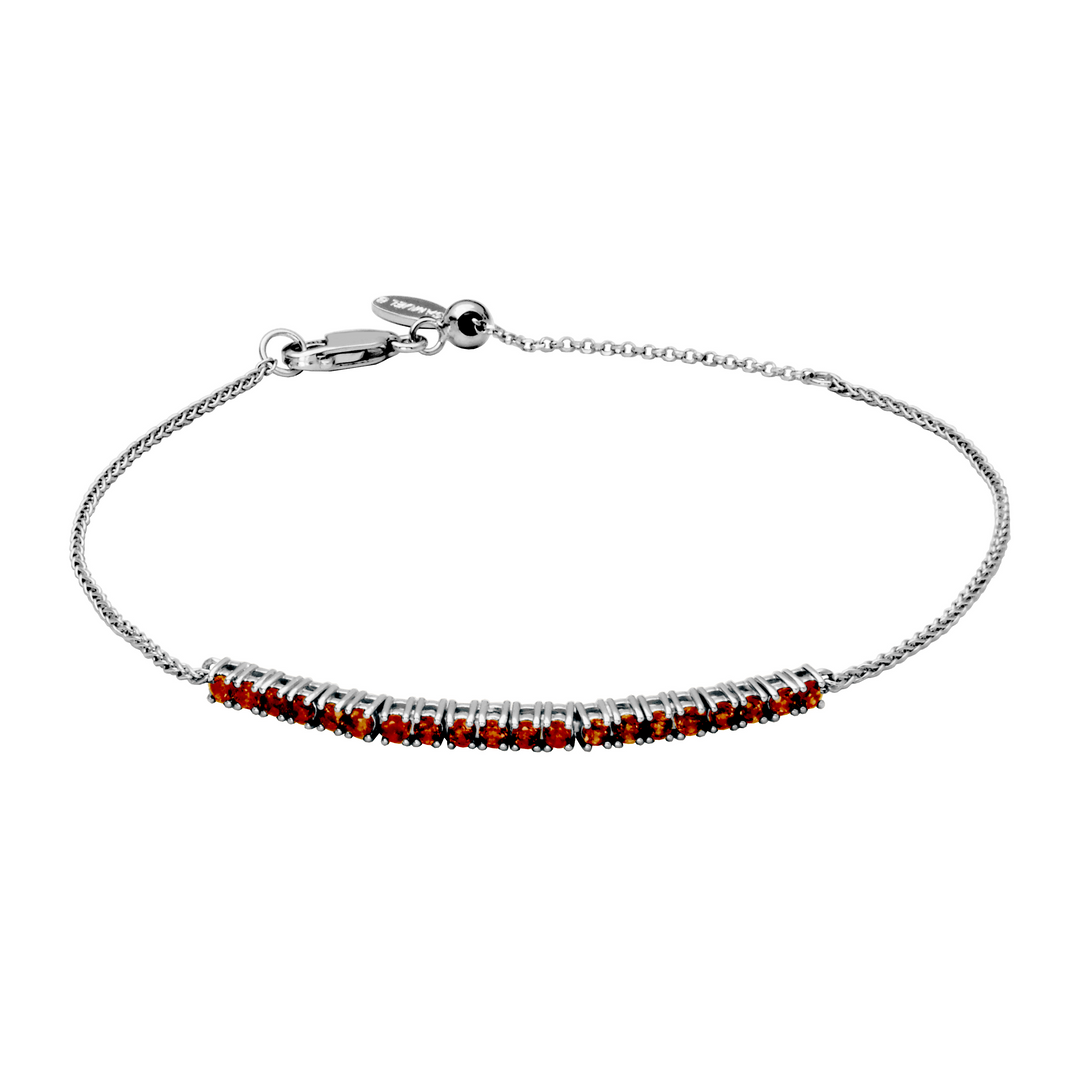 Sterling Silver Garnet Bolo Bracelet by Samuel B.