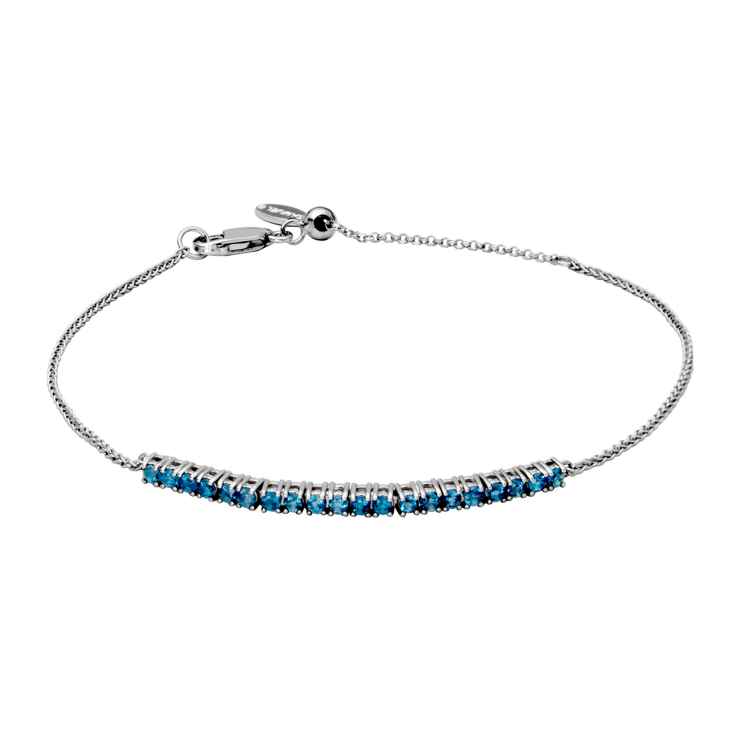 Sterling Silver London Blue Topaz Bolo Bracelet by Samuel B.