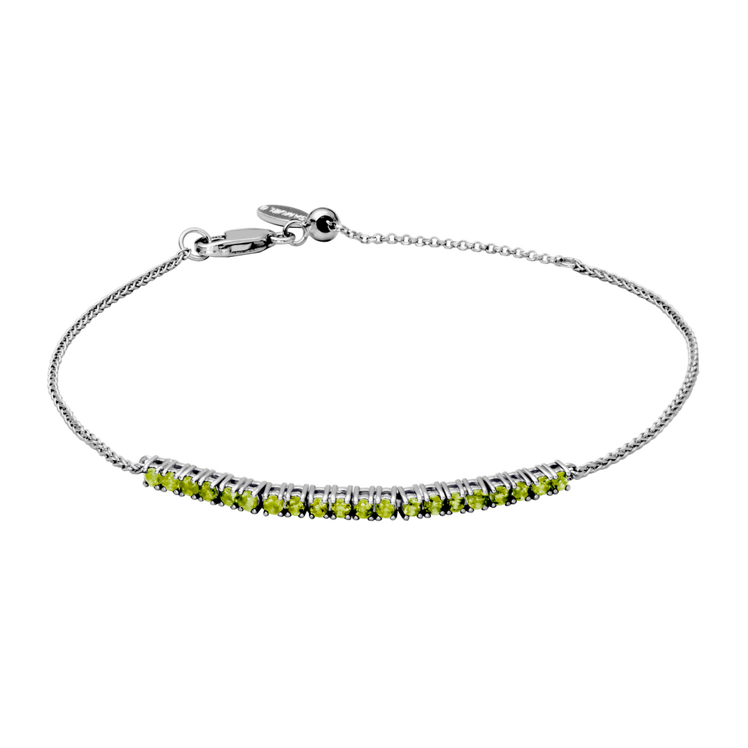 Sterling Silver Peridot Bolo Bracelet by Samuel B.