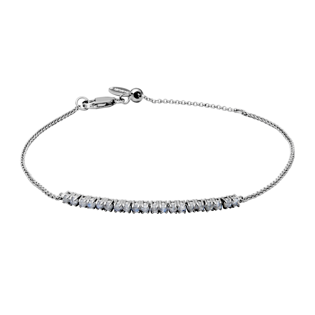 Sterling Silver Rainbow Moonstone Bolo Bracelet by Samuel B.