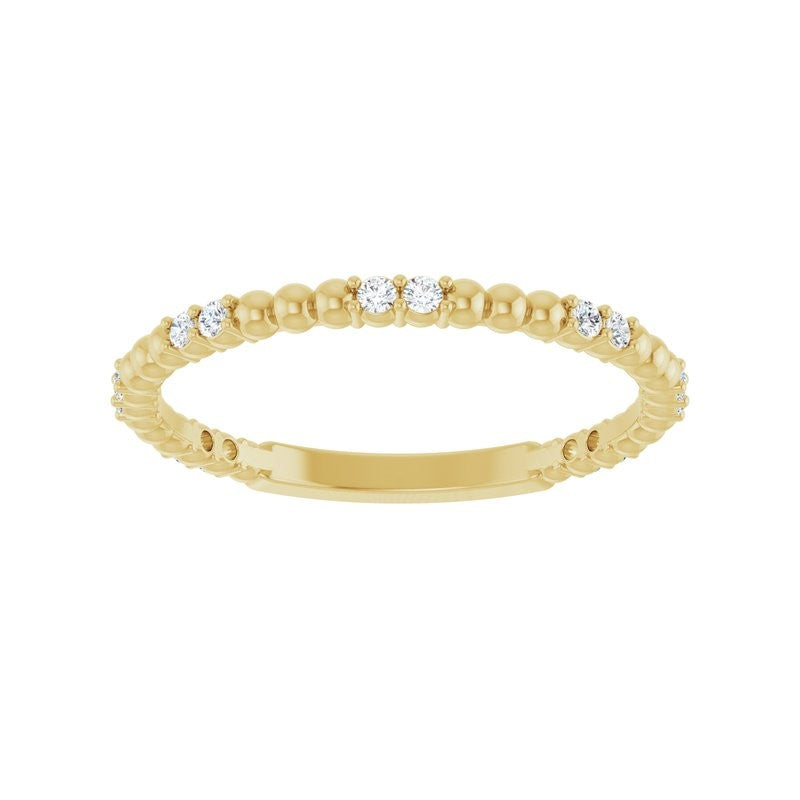 14K Yellow Gold 0.12ctw Diamond Bubble Wedding Band by Stuller