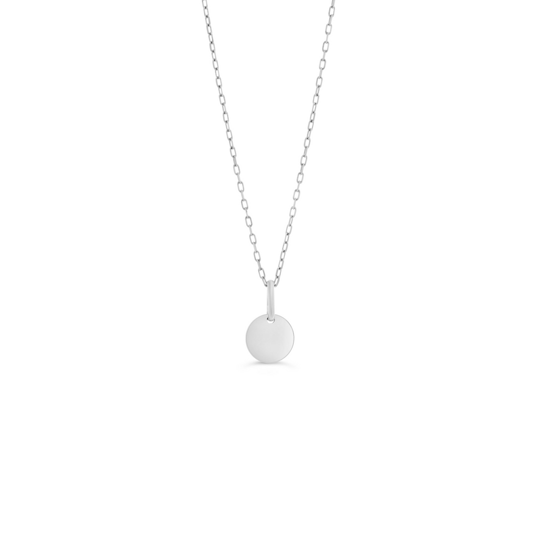 10K White Gold Engravable Pendant Necklace