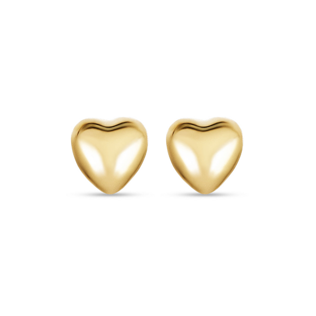 14K Yellow Gold Heart Kid's Earrings