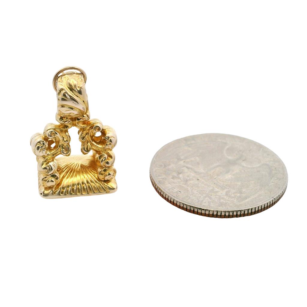 Estate Victorian Reproduction 10K Yellow Gold Watch Fob - 1960's