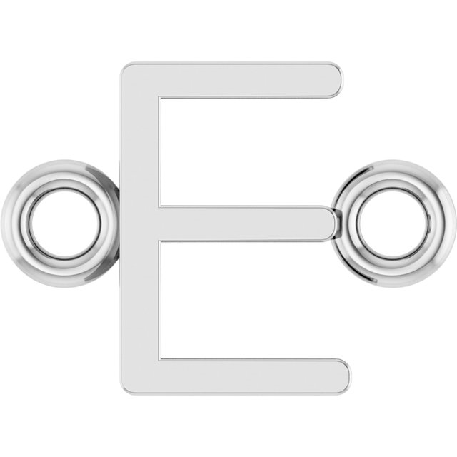 Sterling Silver Permanent Jewelry Initial E Bracelet Charm by Stuller