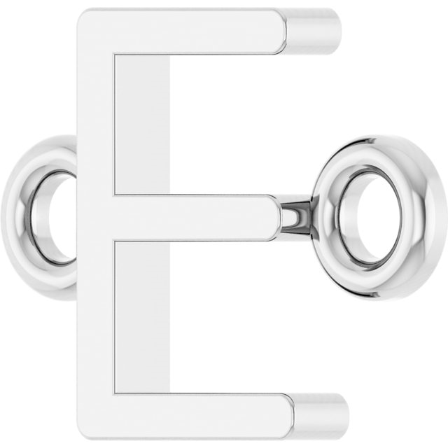 Sterling Silver Permanent Jewelry Initial E Bracelet Charm by Stuller
