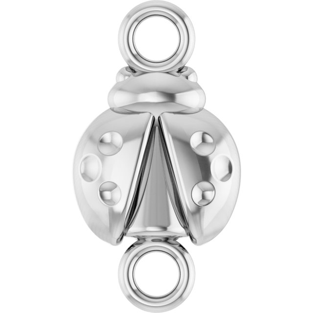 Sterling Silver Permanent Jewelry Ladybug Bracelet Charm by Stuller