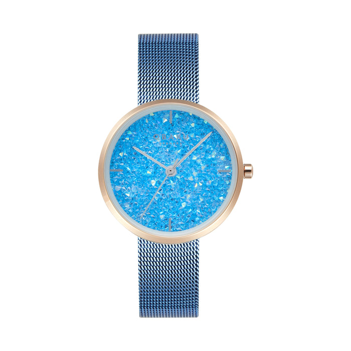Obaku Glimmer 32mm Light Blue Sparkle Dial Women's Watch