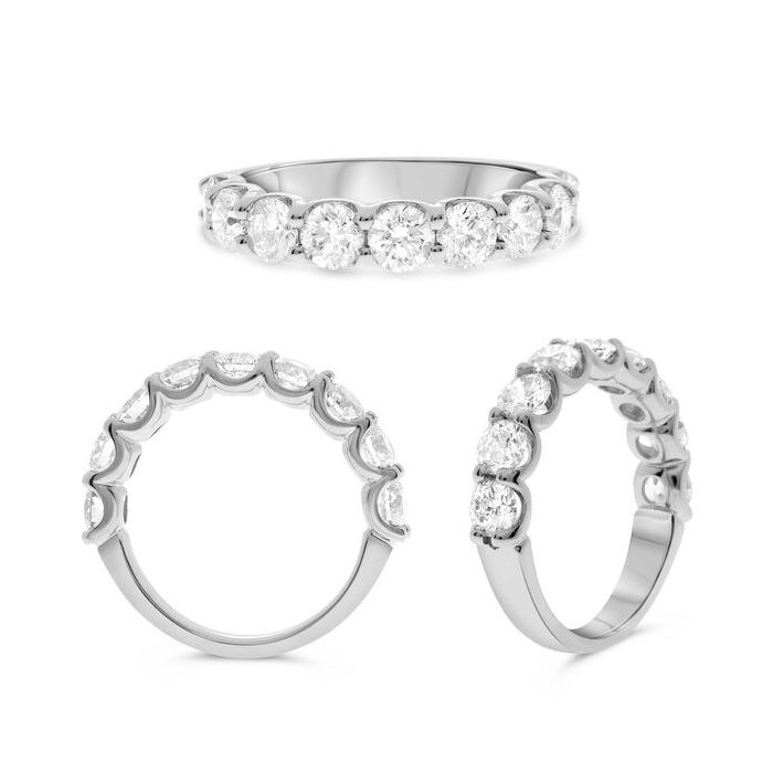 14K White Gold 2 Carat Diamond Wedding Band