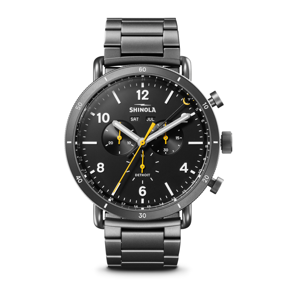 Shinola Canfield Sport 45mm Chronograph Gunmetal PVD Men's Watch