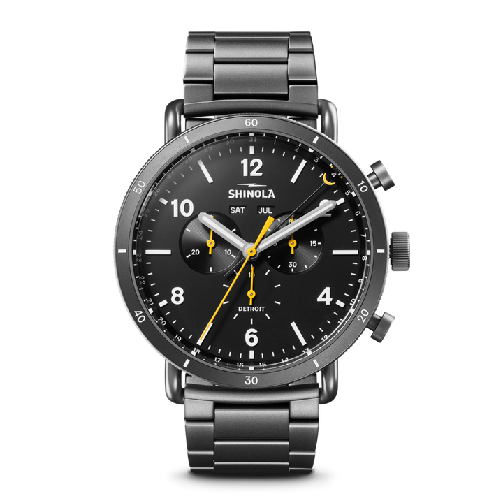 Shinola Canfield Sport 45mm Chronograph Gunmetal PVD Men's Watch