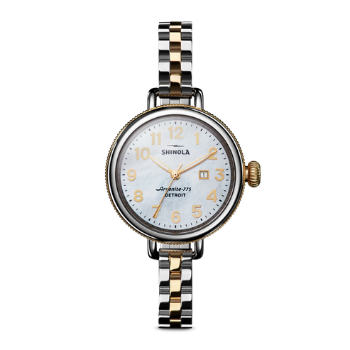 Shinola Birdy 3HD 34mm Mother-of-Pearl Two-Tone Women's Watch