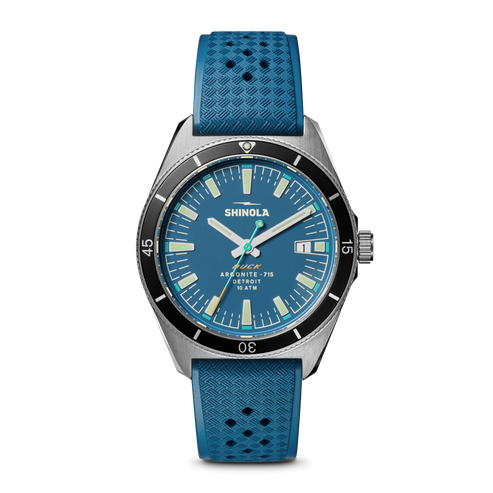 Shinola Duck 40mm Blue Dial Blue Rubber Strap Men's Watch