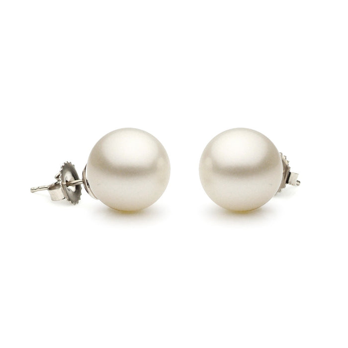 14K White Gold 9-9.5MM Freshwater Pearl Stud Earrings