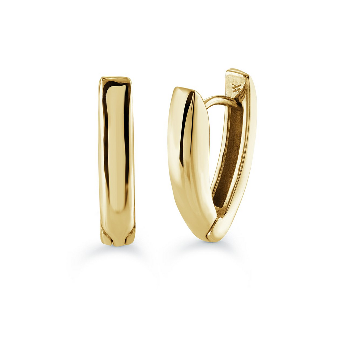 Gold I.P. 3.5MM Pointed Hoop Earrings