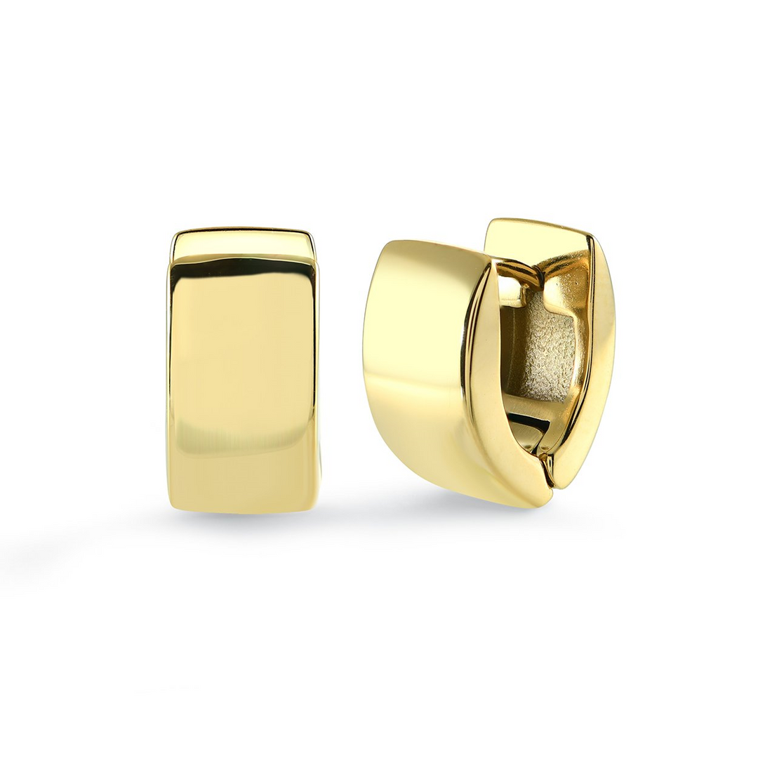 Yellow Gold IP 7MM Huggie Hoop Earrings