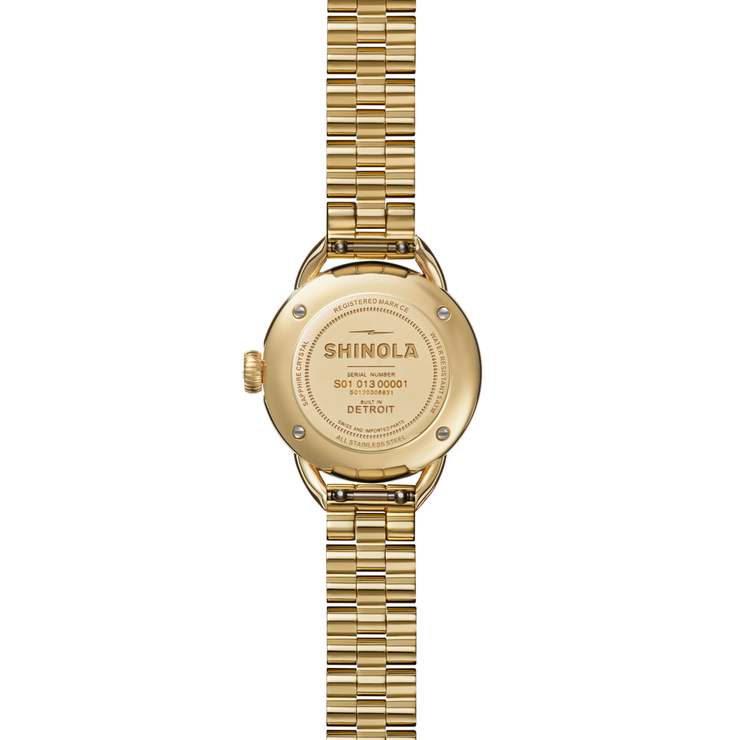 Shinola Runabout 3H 25mm Petoskey Women's Gold-Tone Watch