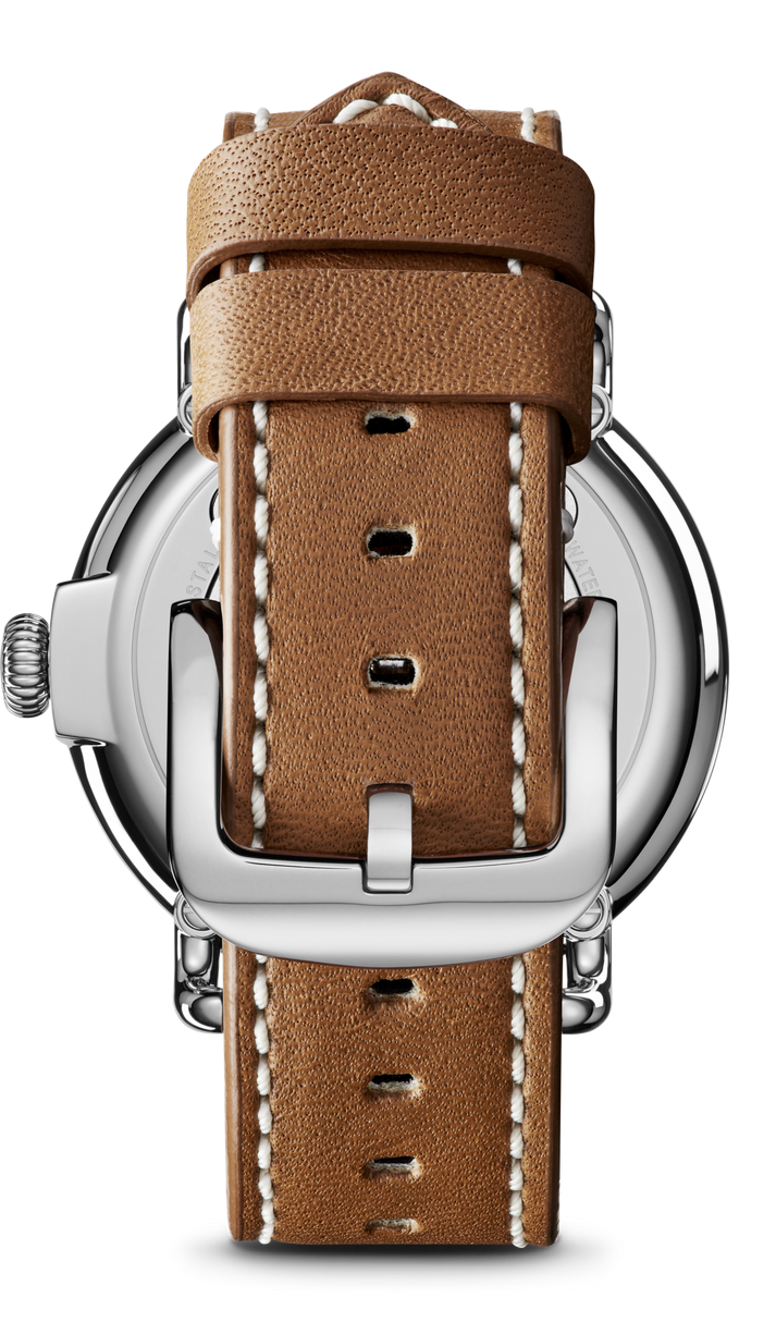 Shinola Runwell 41mm White Dial Tan Leather Strap Men's Watch