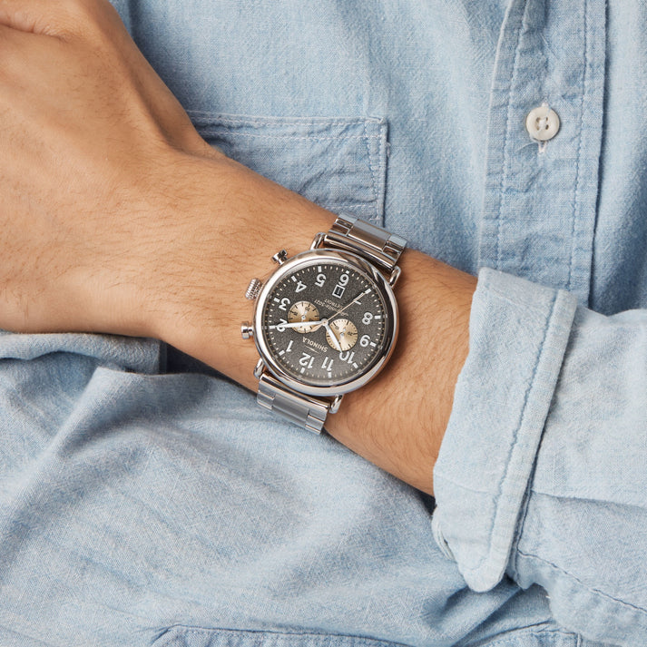Shinola Runwell 47mm Cool Grey Chronograph Stainless Steel Men's Watch