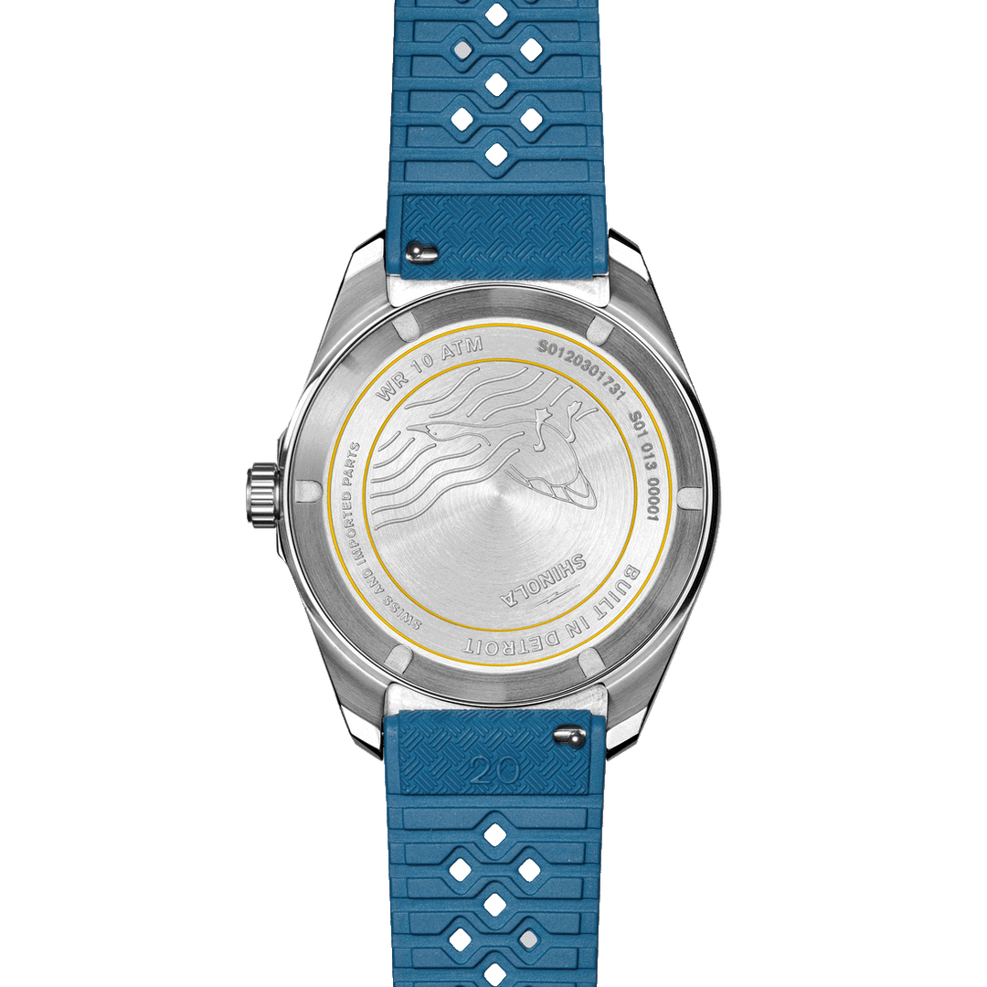 Shinola Duck 40mm Blue Dial Blue Rubber Strap Men's Watch