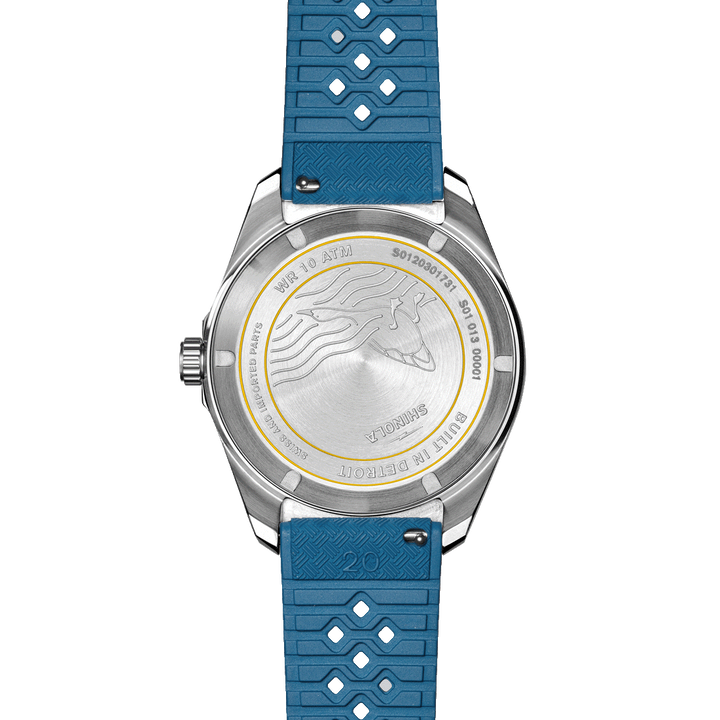 Shinola Duck 40mm Blue Dial Blue Rubber Strap Men's Watch